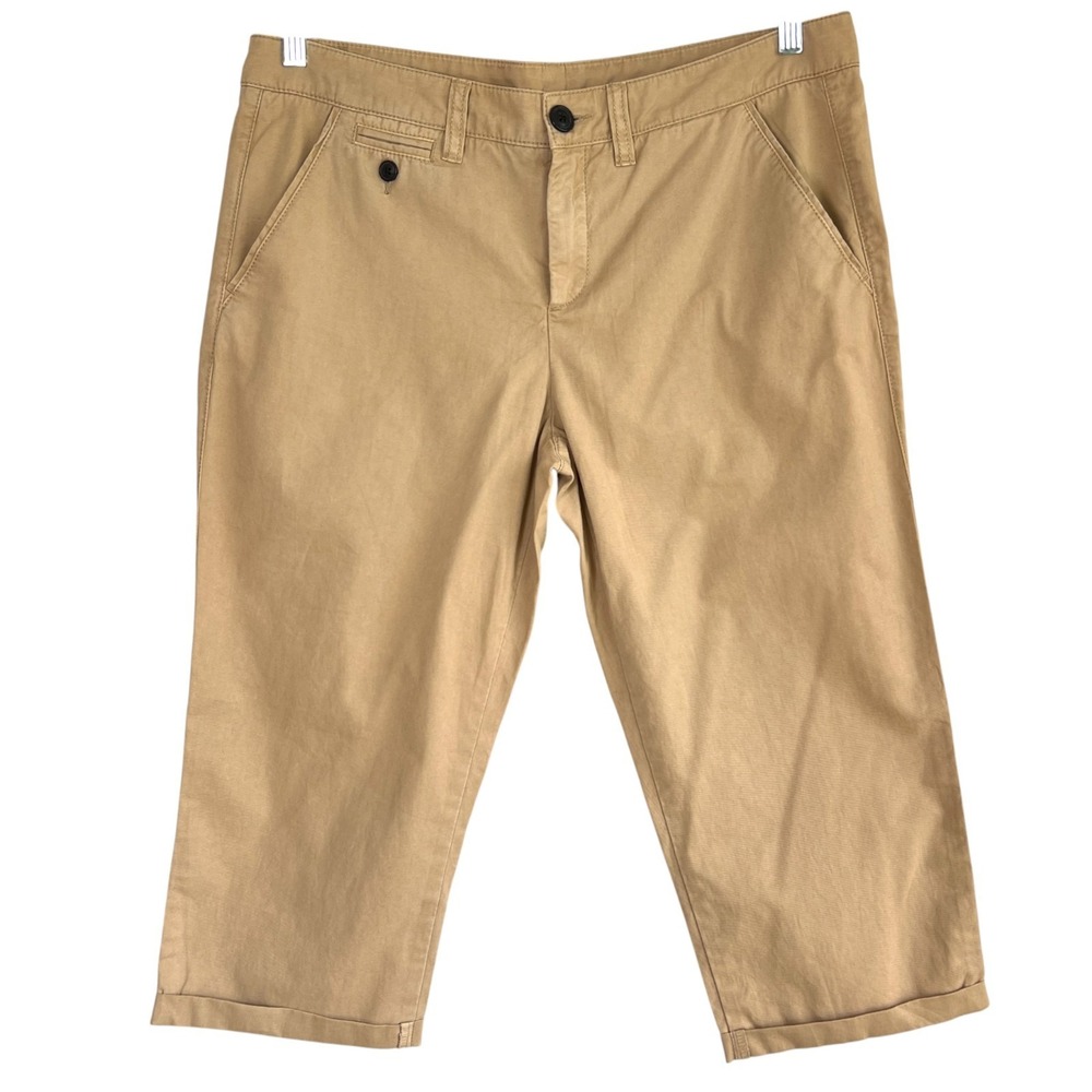 Vintage Esprit Mid-Rise Stretch Utility Capri Pants‎ Tan Size 10 Explorer Earthy